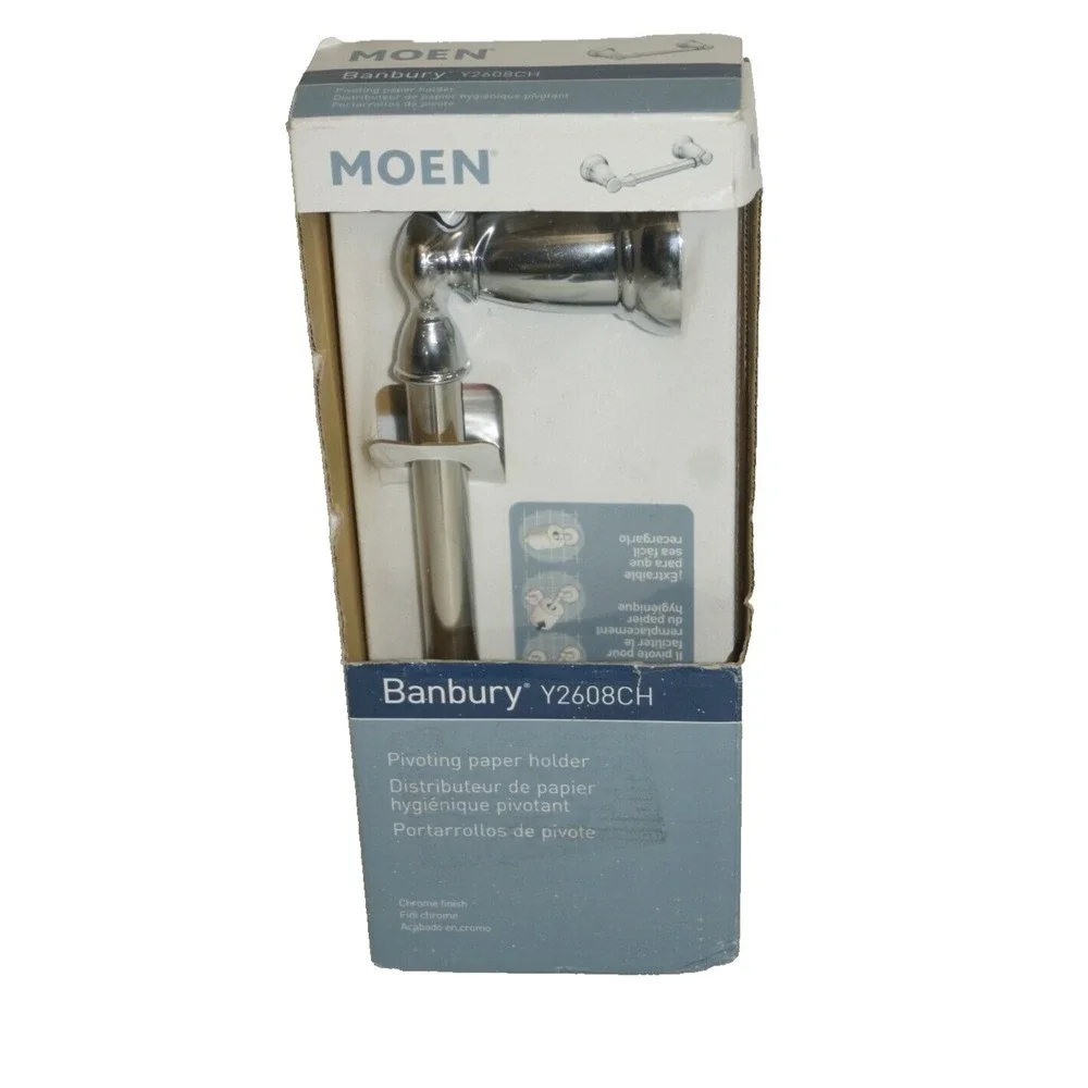 MOEN Banbury Pivoting Double Post Toilet Paper Holder in Chrome Y2608CH